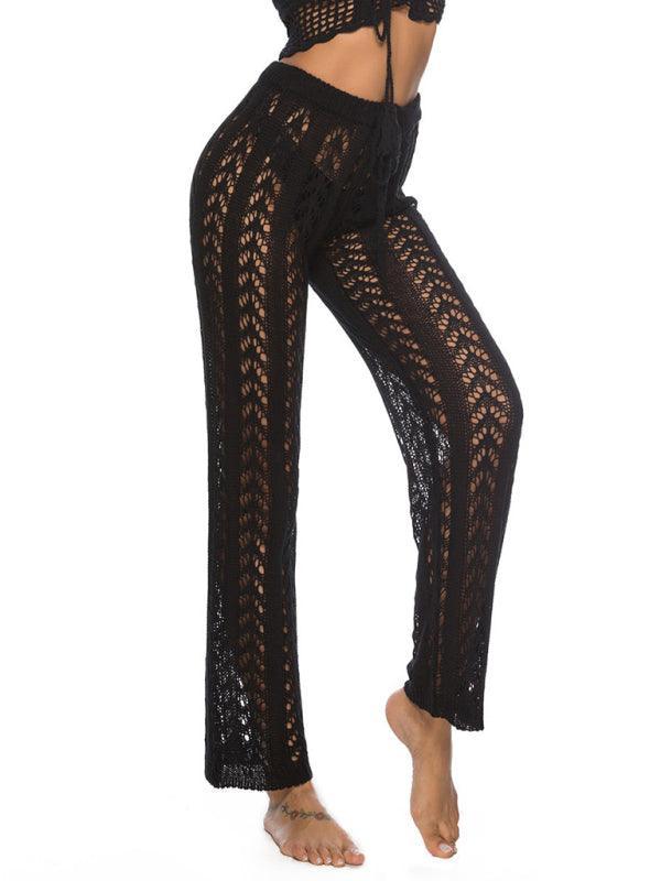 Sexy hollow loose wide leg holiday style beach trousers - 808Lush