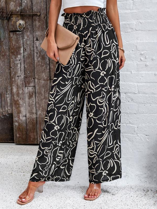 Women's elegant geometric print loose trousers - 808Lush