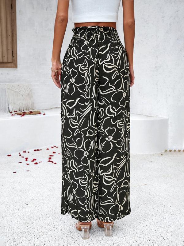 Women's elegant geometric print loose trousers - 808Lush