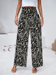 Women's elegant geometric print loose trousers - 808Lush