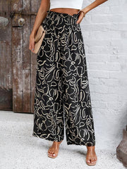 Women's elegant geometric print loose trousers - 808Lush