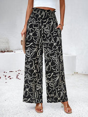 Women's elegant geometric print loose trousers - 808Lush