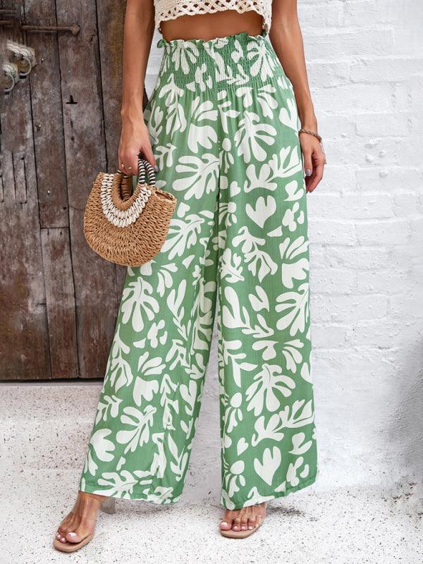 Women's elegant geometric print loose trousers - 808Lush