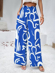 Women's elegant geometric print loose trousers - 808Lush