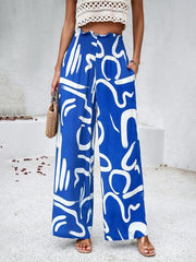 Women's elegant geometric print loose trousers - 808Lush