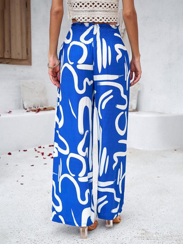 Women's elegant geometric print loose trousers - 808Lush