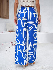 Women's elegant geometric print loose trousers - 808Lush