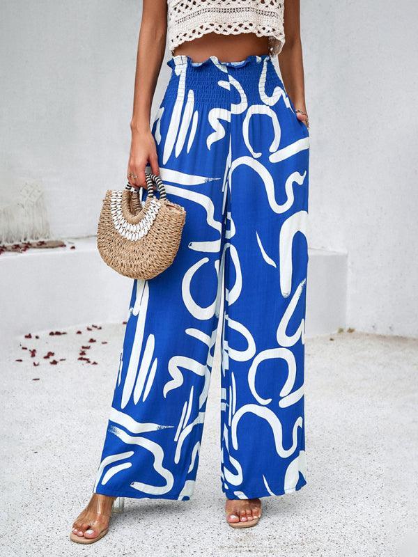 Women's elegant geometric print loose trousers - 808Lush