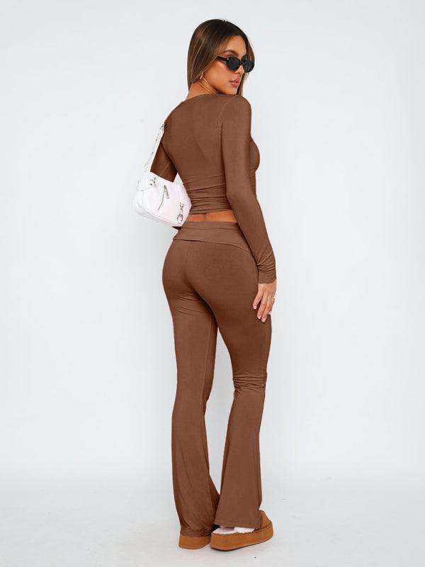 Women's Comfortable Slimming Low Waist Flare Pants - 808Lush