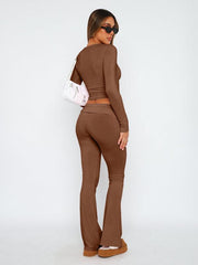 Women's Comfortable Slimming Low Waist Flare Pants - 808Lush