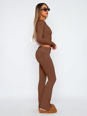 Women's Comfortable Slimming Low Waist Flare Pants - 808Lush