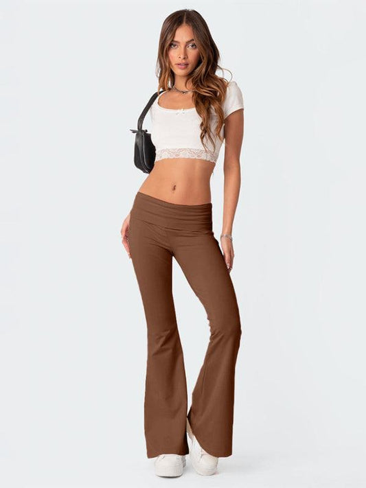 Women's Comfortable Slimming Low Waist Flare Pants - 808Lush