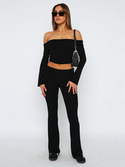 Women's Comfortable Slimming Low Waist Flare Pants - 808Lush
