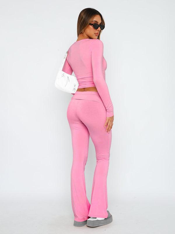 Women's Comfortable Slimming Low Waist Flare Pants - 808Lush