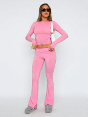 Women's Comfortable Slimming Low Waist Flare Pants - 808Lush