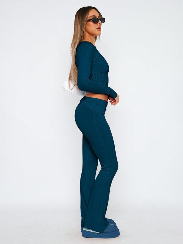 Women's Comfortable Slimming Low Waist Flare Pants - 808Lush