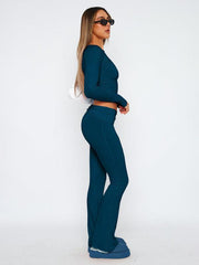 Women's Comfortable Slimming Low Waist Flare Pants - 808Lush