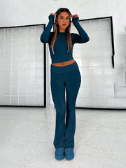 Women's Comfortable Slimming Low Waist Flare Pants - 808Lush