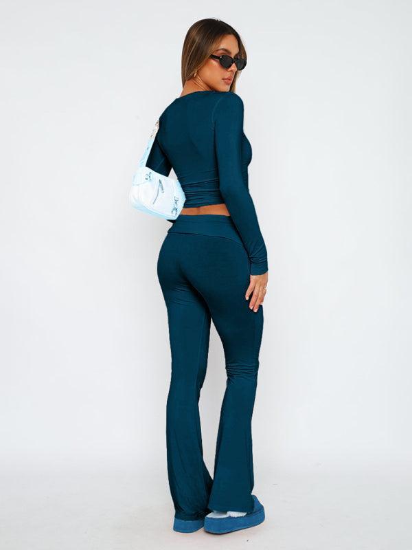 Women's Comfortable Slimming Low Waist Flare Pants - 808Lush