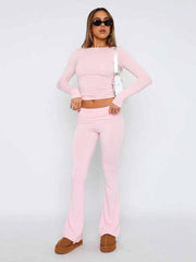 Women's Comfortable Slimming Low Waist Flare Pants - 808Lush