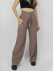 casual drawstring loose lace straight women's trousers - 808Lush