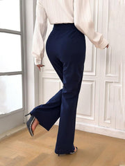 Women's elegant slim fit flared trousers - 808Lush