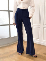 Women's elegant slim fit flared trousers - 808Lush