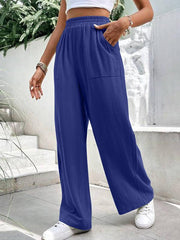women's mid-waist straight pants, loose sports pocket casual trousers - 808Lush