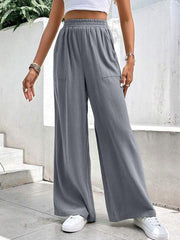 women's mid-waist straight pants, loose sports pocket casual trousers - 808Lush