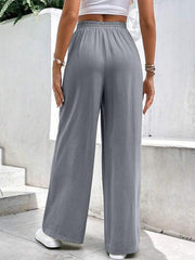 women's mid-waist straight pants, loose sports pocket casual trousers - 808Lush