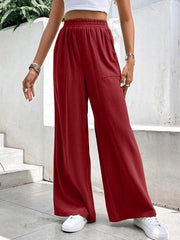 women's mid-waist straight pants, loose sports pocket casual trousers - 808Lush