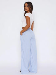 Fashionable casual striped trousers striped printed wide leg trousers - 808Lush