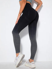 Women's Seamless Gradient Slim Body Quick-drying Sexy Peach Hip Sports Fitness Pants - 808Lush