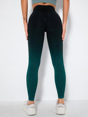 Women's Seamless Gradient Slim Body Quick-drying Sexy Peach Hip Sports Fitness Pants - 808Lush