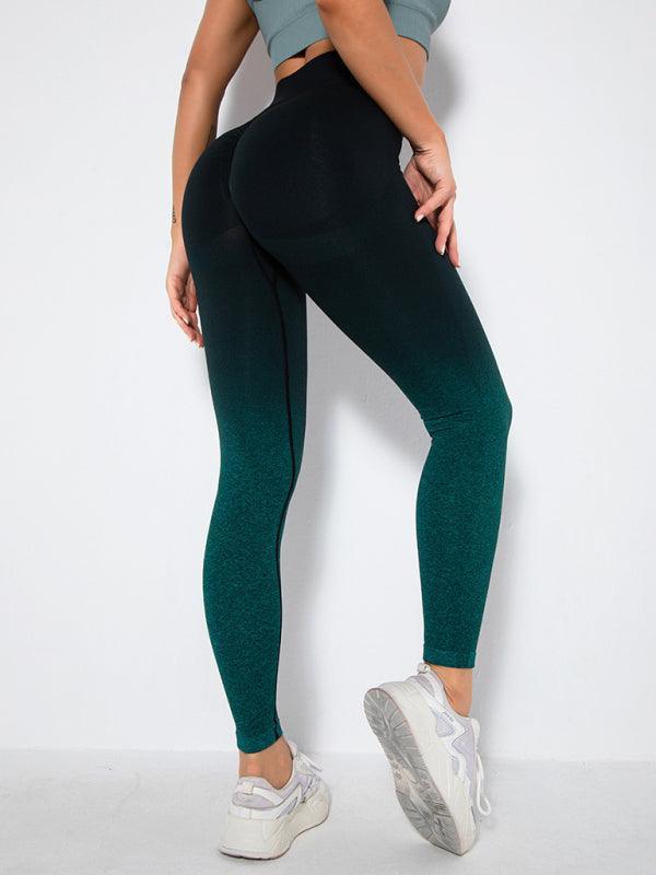 Women's Seamless Gradient Slim Body Quick-drying Sexy Peach Hip Sports Fitness Pants - 808Lush