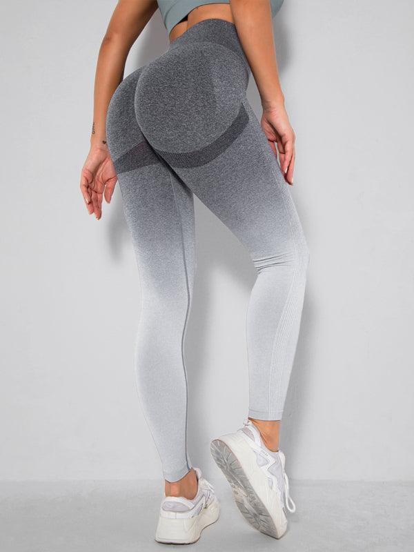 Women's Seamless Gradient Slim Body Quick-drying Sexy Peach Hip Sports Fitness Pants - 808Lush