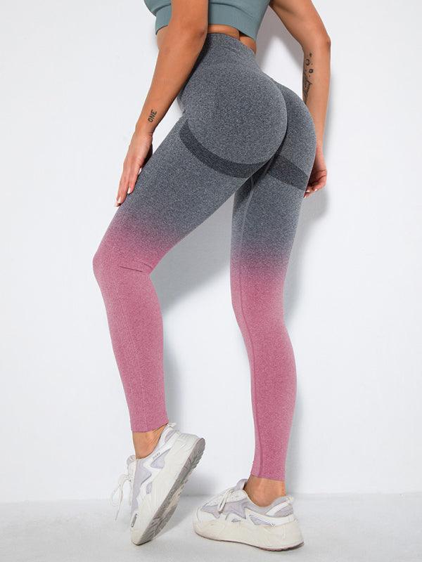 Women's Seamless Gradient Slim Body Quick-drying Sexy Peach Hip Sports Fitness Pants - 808Lush