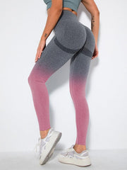 Women's Seamless Gradient Slim Body Quick-drying Sexy Peach Hip Sports Fitness Pants - 808Lush