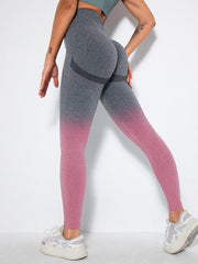 Women's Seamless Gradient Slim Body Quick-drying Sexy Peach Hip Sports Fitness Pants - 808Lush