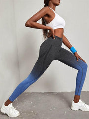 Women's Seamless High Waist Gradient Color Seamless Sports Yoga Pants - 808Lush