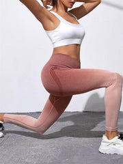 Women's Seamless High Waist Gradient Color Seamless Sports Yoga Pants - 808Lush
