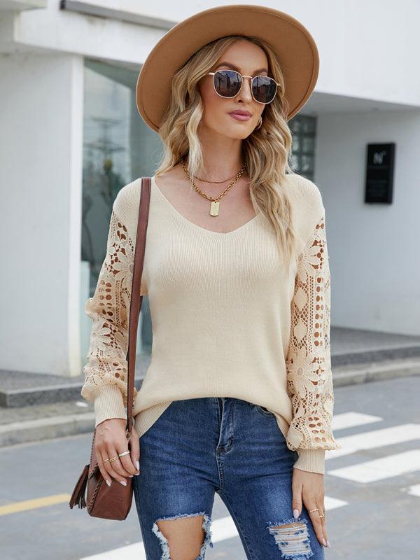 knitted pullover loose solid color sweater - 808Lush