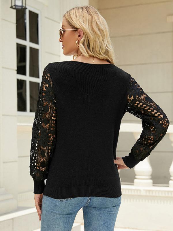 knitted pullover loose solid color sweater - 808Lush