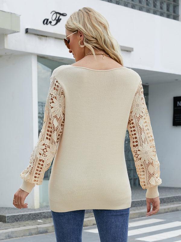 knitted pullover loose solid color sweater - 808Lush