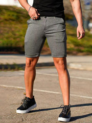 men's skinny plaid plus size casual shorts - 808Lush