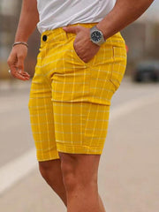 men's skinny plaid plus size casual shorts - 808Lush