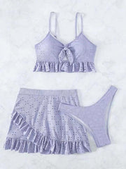 3 piece bikini set hip skirt - 808Lush