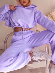 women's fashion long-sleeved sweater pants casual two-piece set - 808Lush