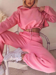 women's fashion long-sleeved sweater pants casual two-piece set - 808Lush