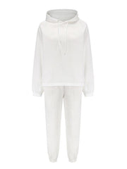 women's hooded sweatshirt sports casual two piece set - 808Lush